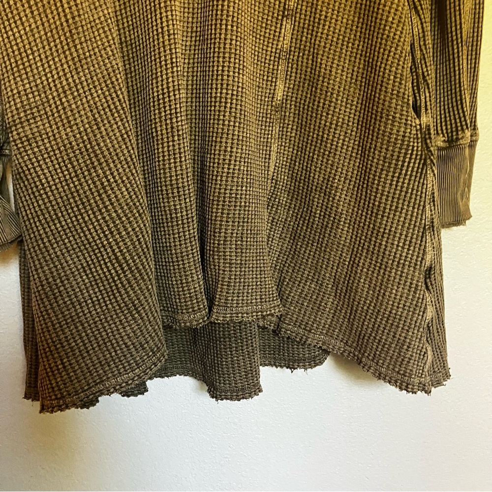 Free People One Green Jackie Long Sleeve Mini Dress Size M - Picture 5 of 8